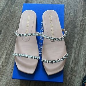 Stuart Weitzman Crystal Embellished Sandals